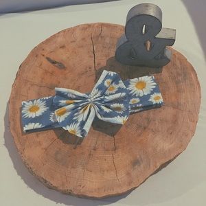 Homemade Headband SUNFLOWERS BLUE, WHITE, YELLOW